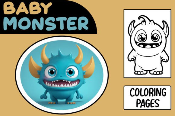 Cute Cartoon Baby Monster Coloring Pages: A Creative Asset for Engaging Designs