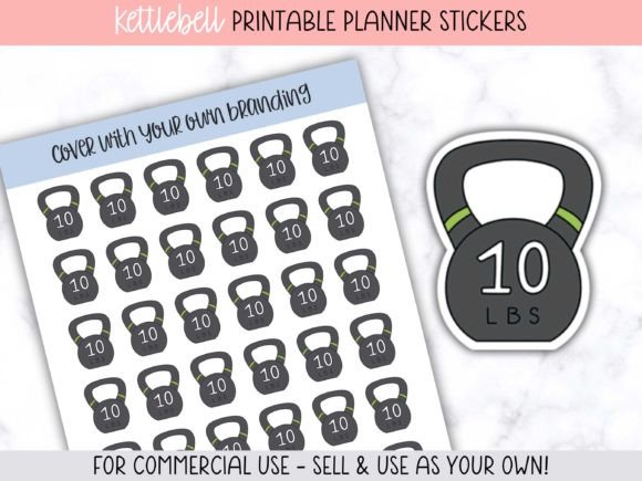 Kettlebell Workout Planner Stickers: Streamline Your Fitness Branding