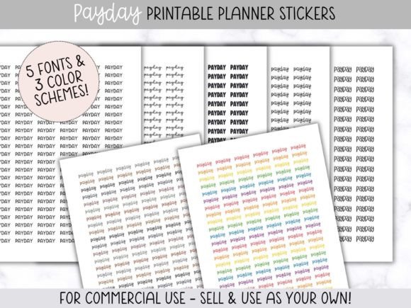 Payday Printable Planner Sticker Pages: A Smart Addition to Your Shop