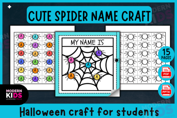Spider Name Activity Craft: A Halloween Design Asset for Educators