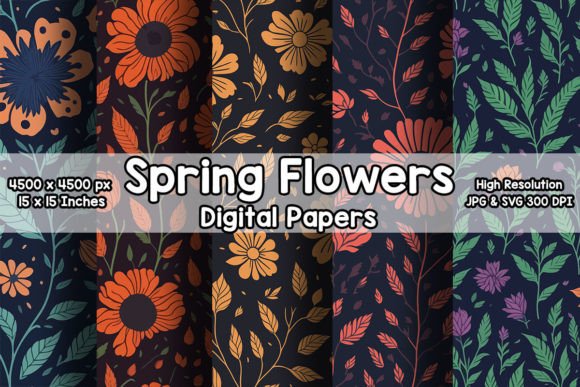 Spring Flowers Pattern Collection PART 2: Fresh Design Assets