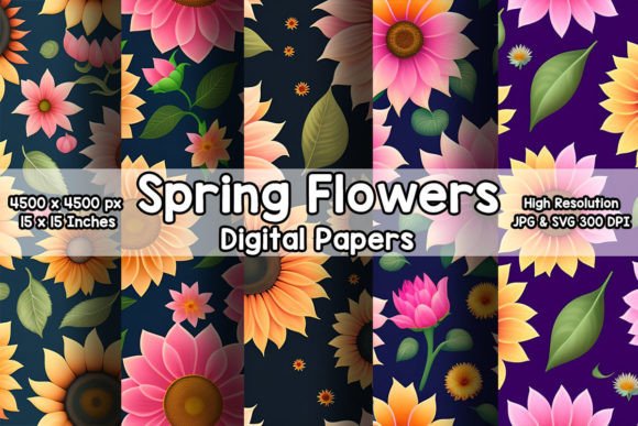 Spring Flowers Pattern Collection PART 4: Fresh Digital Florals