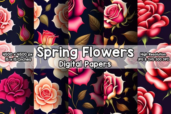 Spring Flowers Pattern Collection PART 6: Fresh Digital Design Assets