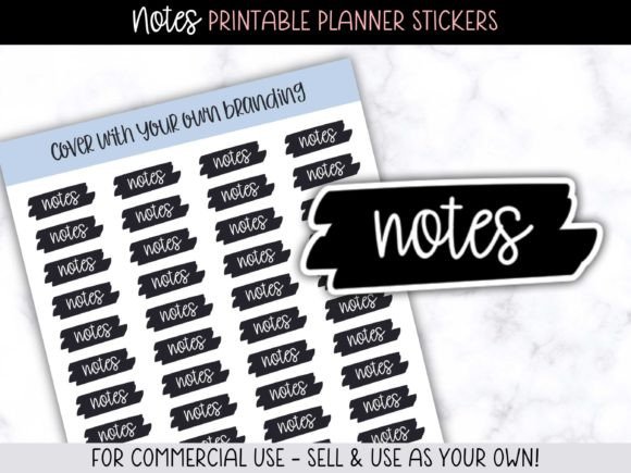 Stock Your Sticker Shop with Notes Printable Planner Stickers