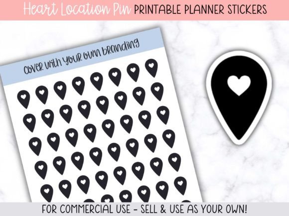 Streamline Your Sticker Shop with Heart Location Pin Planner Stickers