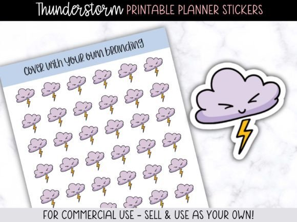Thunderstorm Planner Stickers: Elevate Your Shop Inventory