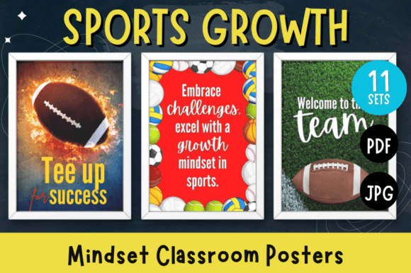 Unlocking Student Potential with Sports Growth Mindset Classroom Posters